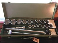 3/4" Import Socket Set With 16 Sockets, Ratchet