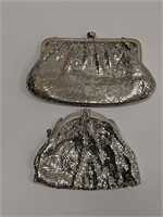 2 Vintage Silver Mesh Whiting & Davis Purses Bags