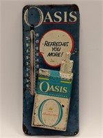 Old Oasis Cigarettes Embossed Thermometer - Works!
