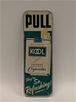 Vintage Kool Cigarettes Tin Door Palm Push Sign