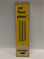 Vintage 1960's Pepsi Soda Pop Thermometer - Works!