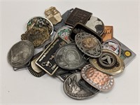 Collection of 24 vintage belt buckles