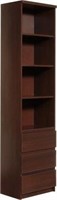 Meble Chocolate Brown Book Case With 3 Drawers
