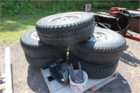 Set of Jeep tires & rims & winch