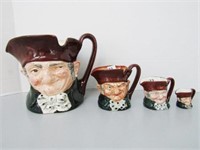 4 ROYAL DOULTON "OLD CHARLEY" CHARACTER JUGS