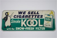 Vintage Kool Cigarettes Metal Sign with Willie