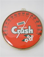 1960's Orange Crush Soda Pop Thermometer - Works!