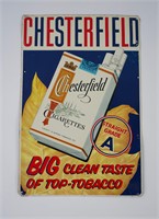 Vintage Embossed Chesterfield Cigarettes Sign