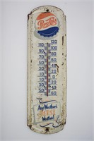 Vintage Pepsi-Cola Bottle Cap Thermometer - Works!