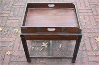 Mahogany Gallery Serving Tray & Stand