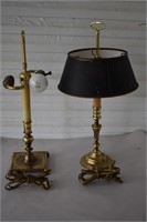 Pair Baldwin Brass Electric Lamps