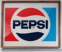 Framed Pepsi Vending Machine Sign
