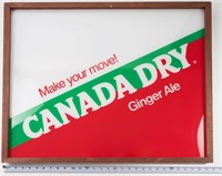 Vintage Framed Canada Dry Vending Machine Sign