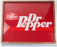 Vintage Framed Dr. Pepper Vending Machine Sign