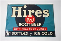 Large Vintage Embossed Metal Hires Root Beer Sign
