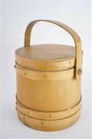 Vintage Wooden Firkin Sugar Bucket With Lid