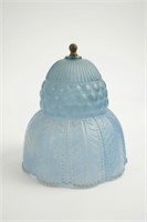 Beautiful Deco Blue Frosted Glass Clip Lamp Shade