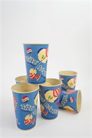 SIX 1960'S PEPSI-COLA SNO-BALL WAXED PAPER CUPS