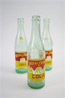 Set of 3 Nice Old Royal Crown Cola Bottles