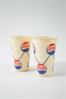 Rare 1940's Double Dot Pepsi Soda Fountain Cups