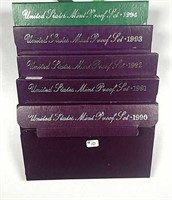 1990, 1991, 1992, 1993 & 1994  US. Mint Proof sets