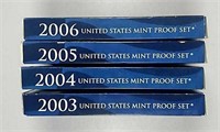 2003, 2004, 2005, & 2006  US. Mint Proof sets