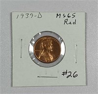 1939-D  Lincoln Cent  MS-65 Red