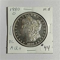1880-O  Morgan Dollar  AU+  Proof like