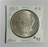 1880-S  Morgan Dollar  AU+