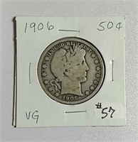 1906  Barber Half Dollar  VG