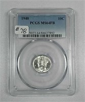 1940  Mercury Dime  PCGS MS-64 Full Bands