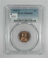 1935-D  Lincoln Cent  PCGS MS-66 Red