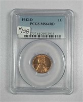 1942-D  Lincoln Cent  PCGS MS-64 Red
