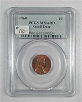 1960  Small date  Lincoln Cent  PCGS MS-64 red
