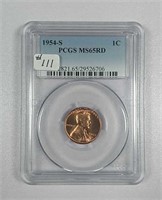 1954-S  Lincoln Cent  PCGS MS-65 Red