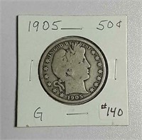1905  Barber Half Dollar  G