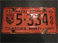 1966 NORTHWEST TERRITORIES LICENCE PLATE (SINGLE)