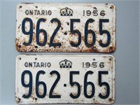 1956 ONTARIO LICENCE PLATE SET