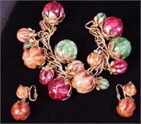A Napier costume bracelet and matching earrings