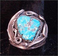 Vintage Navajo silver and turquoise ring