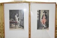 Pair Signed Etching Artist Proof Ernest Stauh?