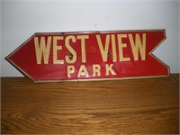 metal west view park 25in by 8in
