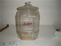 Lance candy display jar 13in tall