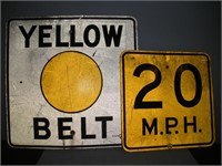 20 mph and yellow belt sign