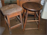 2 wooden stools 20in tall