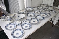 (33) Pieces Wood & Son England Flow Blue Porcelain