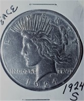 1924 US Silver Peace Dollar San Francisco XF?