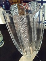 Large 10" heavy lead crystal vase gorgeous