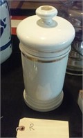 10" Very old apothecary or barber jar w lid