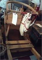 Old vintage wooden rocking horse toy